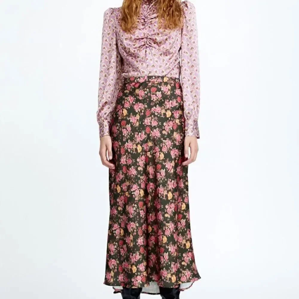 ZARA FLORAL PRINT SKIRT